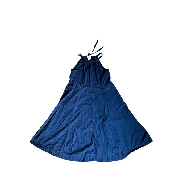 Banana Republic Dresses & Skirts - Banana Republic Navy Blue Cotton Poplin Halter Midi Dress Fit & Flare S Nautical